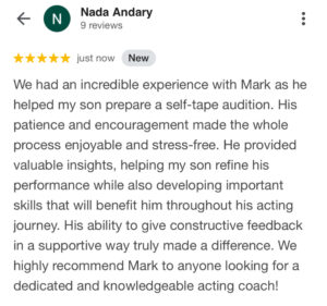 Audition Buddy Google reviews.
